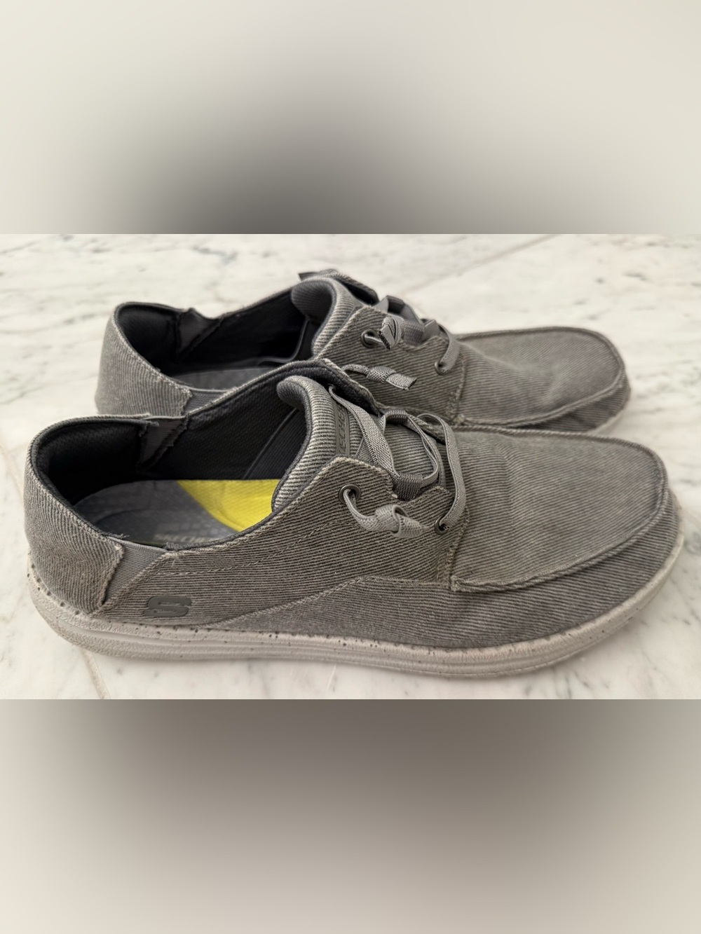 Skechers Men’s Melson Volgo Canvas Slip On Shoe, Lace Up in Grey. Size 12